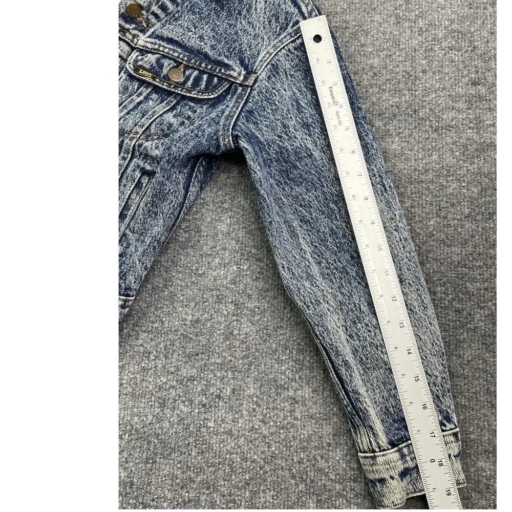 Lee Denim Jacket Kids Size 12 Blue Acid Wash Vintage‎ USA Made Riders Trucker